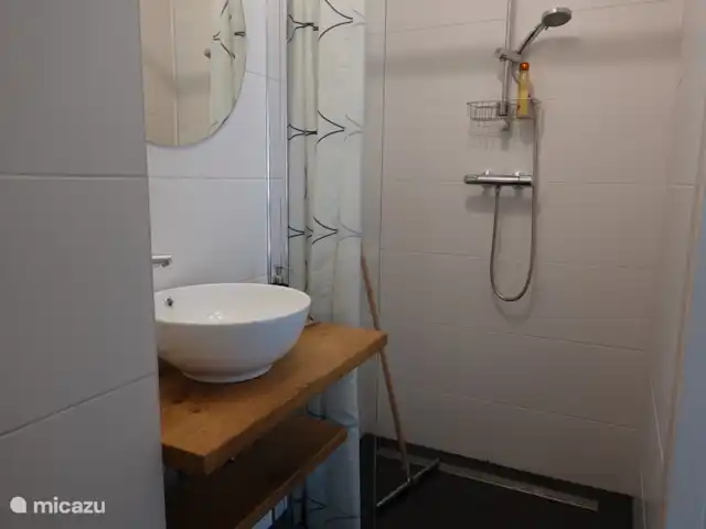 Onze gerenoveerde badkamer is voorzien van alle gemakken